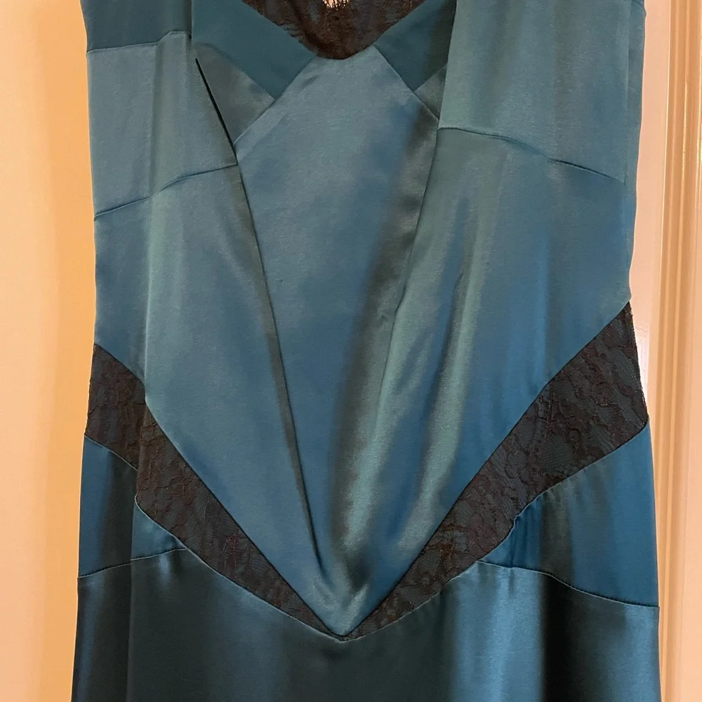 DVF Maire Blue Silk and Lace Slip Dress - Picture 7 of 16